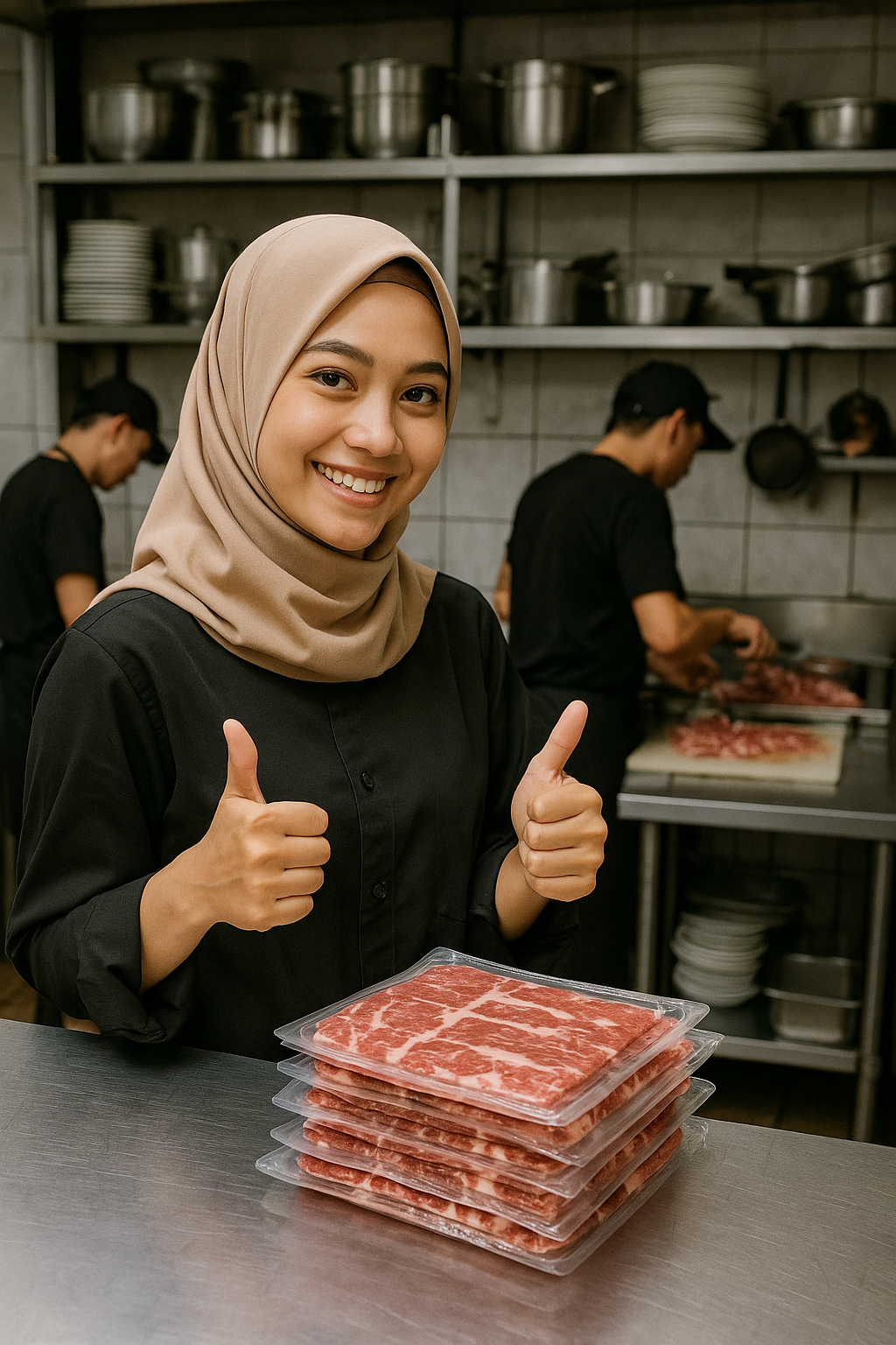 Daging Slice Sapi di Meja Dapur Fadagi Meat House