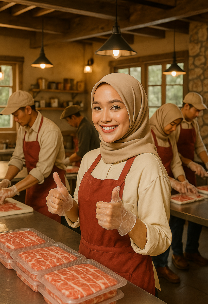 banner 2 staff fadagi meat house sedang membungkus fadagi slice yoshinoya banner 2 staff fadagi meat house sedang membungkus fadagi slice yoshinoya